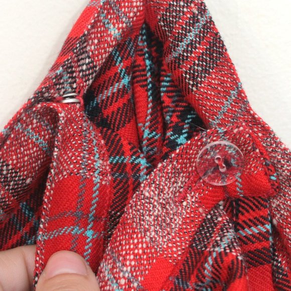 vintage 100% wool plaid red kilt pleated skirt - Picture 4 of 5